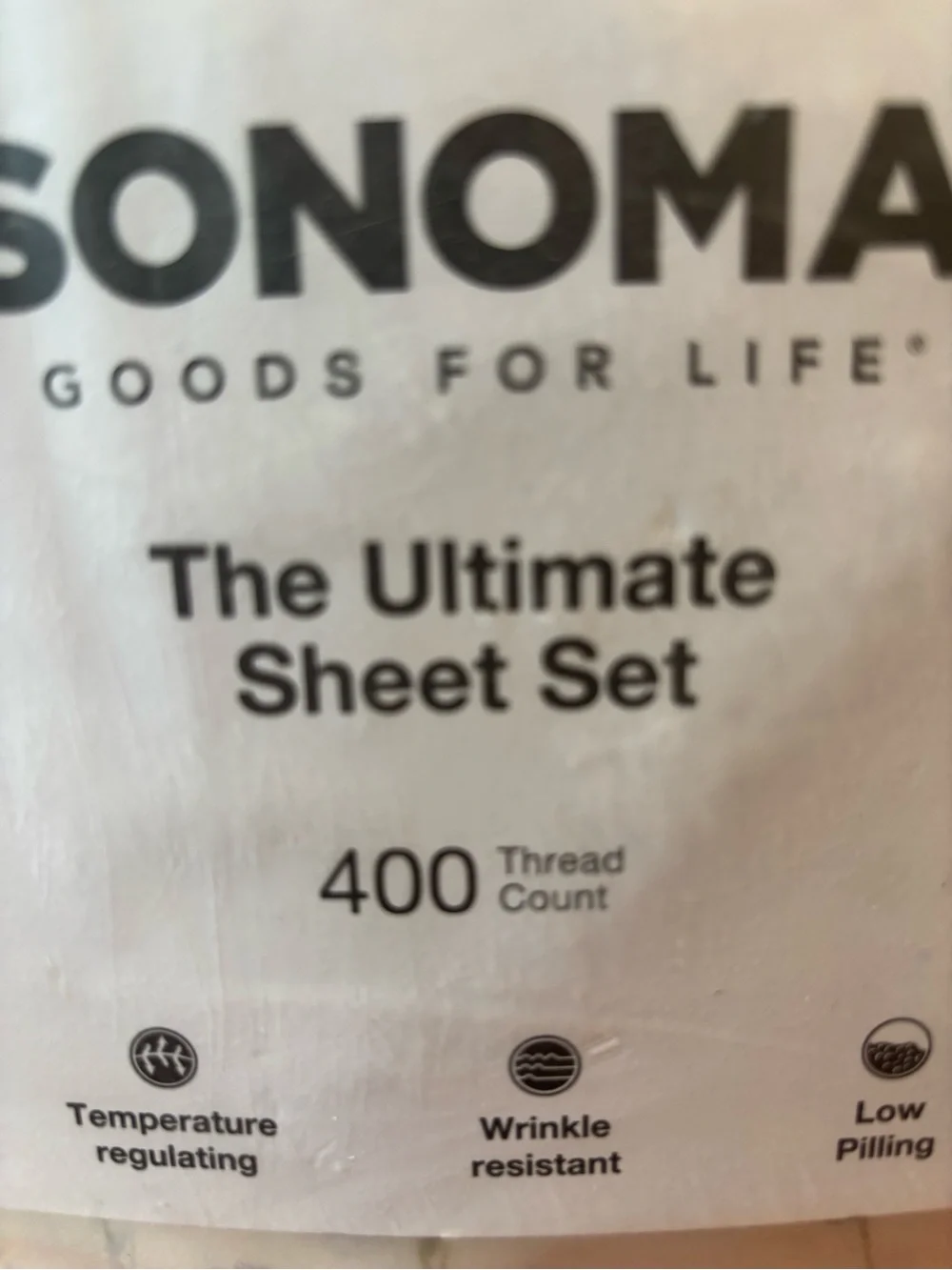 SONOMA Queen Cream Sheet Set with Lavender Floral Print